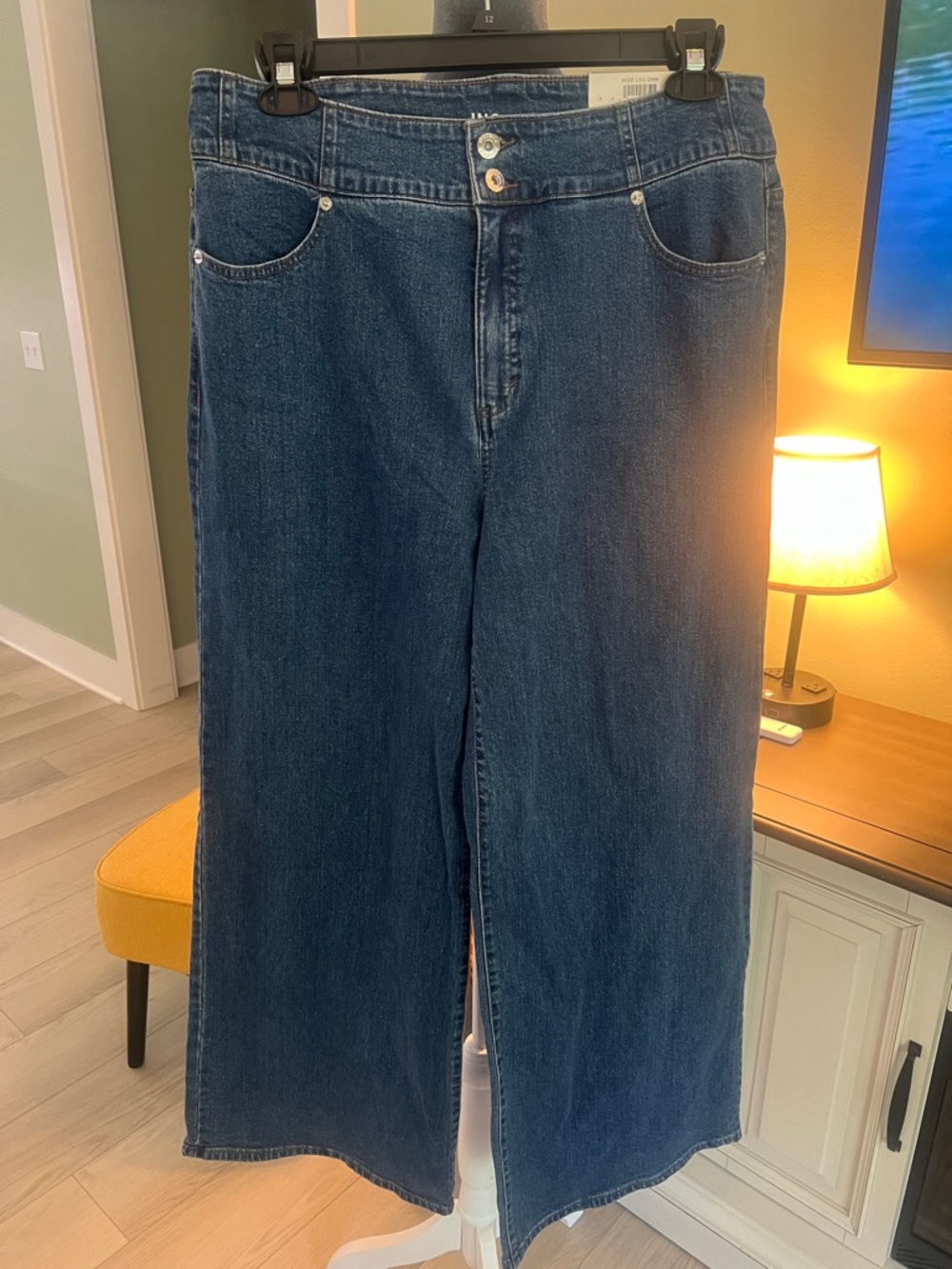 INC International Concepts Dark Blue Wide Leg Jeans